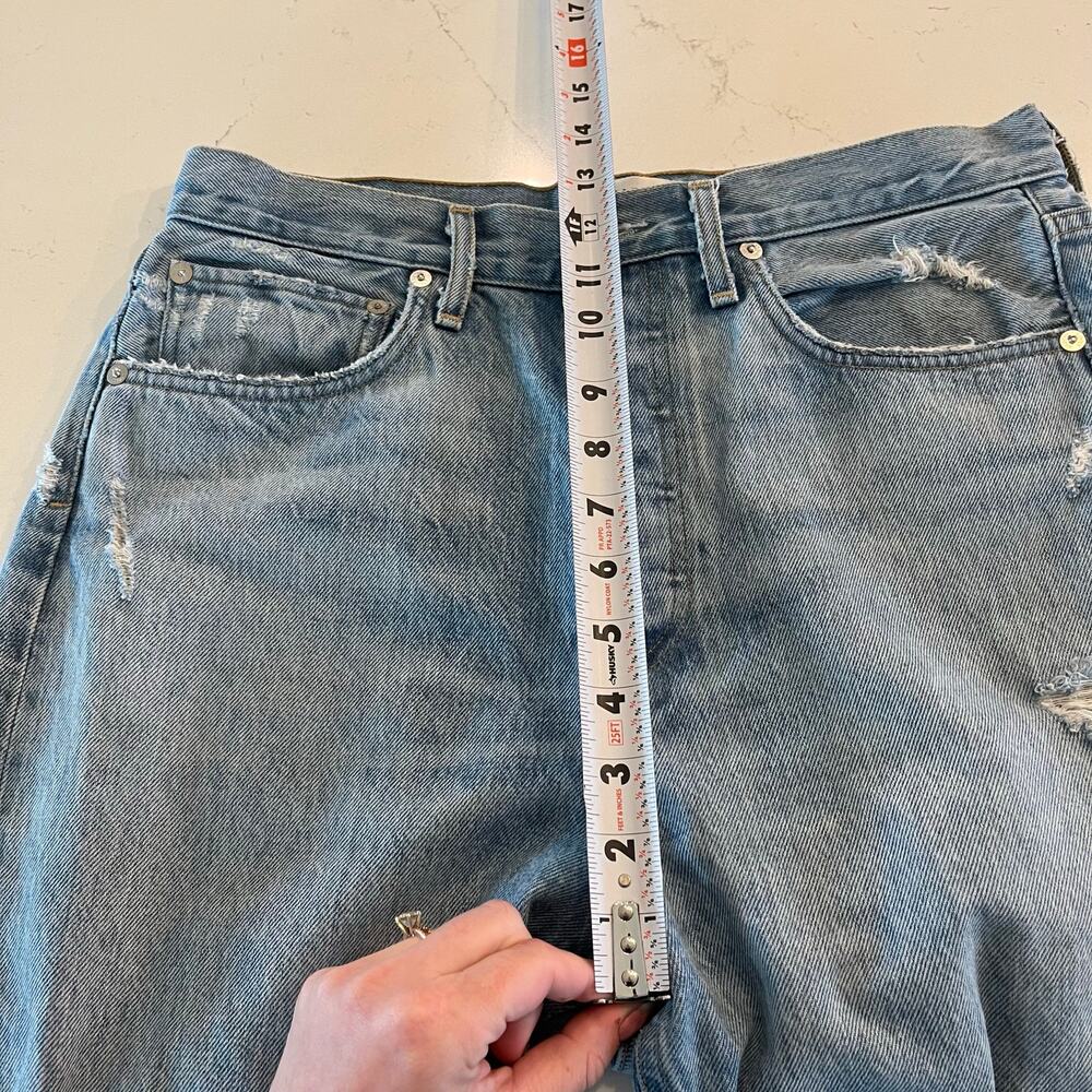 Agolde 90's Mid Rise Loose Fit Straight Leg Jeans Distressed Size 27‎ - Picture 10 of 11
